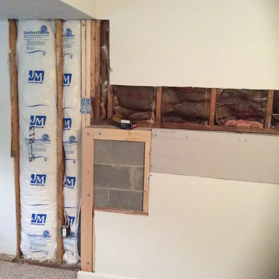 Wall insulation replacement during Basement Flood Cleanup in Glenwood